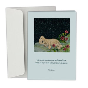 Trauerkarte, Klappkarte mit Kuvert "Wie schön muss es erst im Himmel sein", Hund