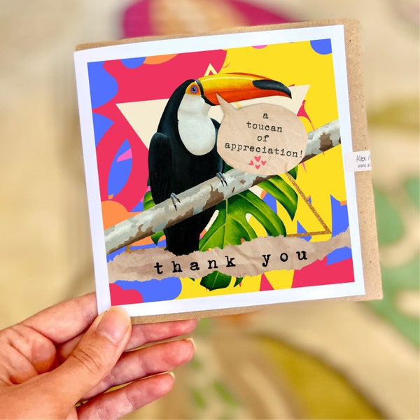 Toucan Card | Thank You Card | Funny Thanks Card | Token of Appreciation | Many Thanks Card | Toucan Art | Original Bird Art | Appreciate