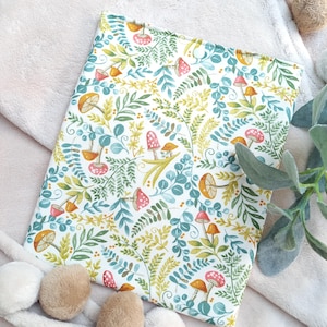 Large Padded Book Cosy with Woodland Book Cover, Fabric Book Sleeve, Toadstool  Book Cover, Reading Gift