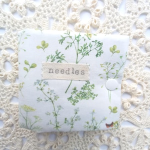 Handmade Padded Needle Case,  Floral Cotton Needlebook, Sewing Gift, Needlework Accessories