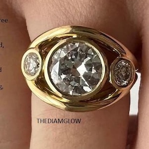 Solid Gold Moissanite Engagement Ring: Past, Present, Future Anniversary Ring