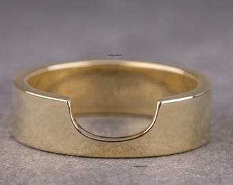 Bold 14k Solid Gold Chevron Ring, V Shaped Stacker, Minimalist Wide Band for Everyday Wear, Perfect Anniversary Gift