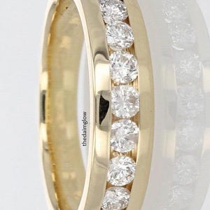 Round Engagement Band in 14 k Solid Gold /  2 CT Moissanite Wedding Bands / 4-Prong Solitaire Diamond Band / Anniversary Promise Band USA