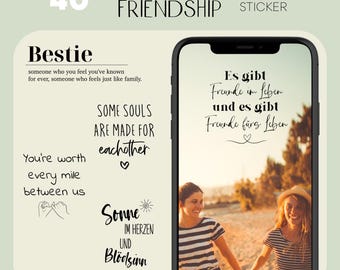 40 Instagram Story Sticker | Zitate • Sprüche • Quotes • Freundschaft • Bestie •  Digital • PNG • Storysticker • Friendship • Tagessprüche