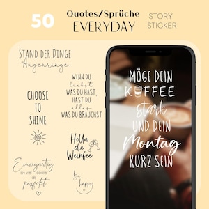 50 Instagram Story Stickers | Daily sayings • Quotes • Sayings • Quotes • Everyday • Canva • Digital • PNG • Storysticker • Procreate Insta