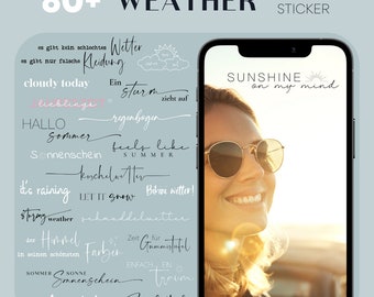 80+ Instagram Story Stickers | Weather • Seasons • Seasons • Weather • Nature • Sunshine • Black • White • PNG • Insta • Sticker • Sun