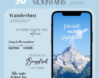 50  Instagram Story Sticker | Zitate • Sprüche • Quotes • Mountains • Travel • Wandern • Digital • Storysticker • Hiking • Bergliebe •Urlaub