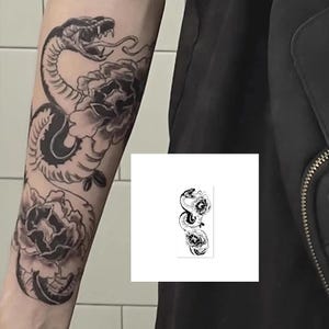 2Pcs Snake Semi-permanent Tattoo | Half Sleeve Tattoo ink | Tattoo Sticker | 100mm×190mm