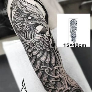 2Pcs Skeleton Eagle Semi-permanent Tattoo | Skull Tattoo  | Temporary Tattoo ink | Tattoo Sticker | 150mm*400mm