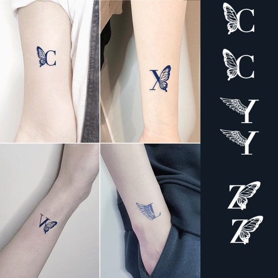 Alphabet Semi-permanent Tattoo Uppercase Letter Temporary Tattoo Set of 2 -  Etsy Denmark