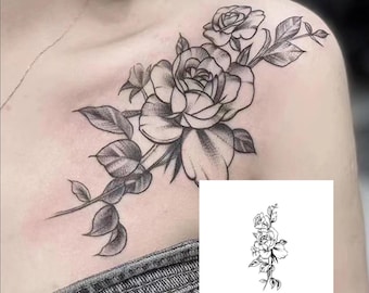 2Pcs Floral Semi-permanent Tattoo | Shoulder Henna Tattoo ink | Tattoo Sticker | 95mm×200mm