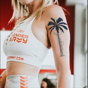Coconut Tree Semi-permanent Tattoo | Black Tree Temporary Tattoo | Half Sleeve Tattoo Print | Tattoo Sticker Design-A123