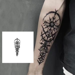 2Pcs Tribal Semi-permanent Tattoo | Half Sleeve Fake Tattoo ink | Tattoo Sticker | 75mm×190mm
