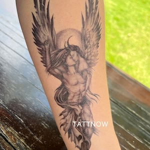 Fallen Angel Temporary Tattoo | Half Sleeve Temporary Tattoo | Lovers Tattooing | Tattoo Sticker | Tattoo Design | 15cm × 21cm