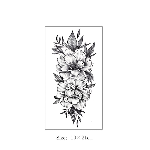 【DISCERNMENT】OT flower printing half sleeve 2 Floral Half Sleeve Semi-permanent Tattoo: Waterproof Vegan
