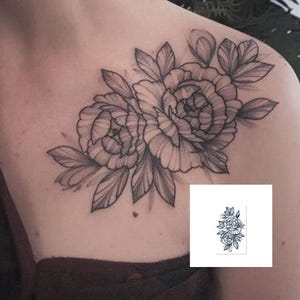 2Pcs Flower Semi-permanent Tattoo | Half Sleeve Tattoo ink | Tattoo Sticker | 120mm×190mm