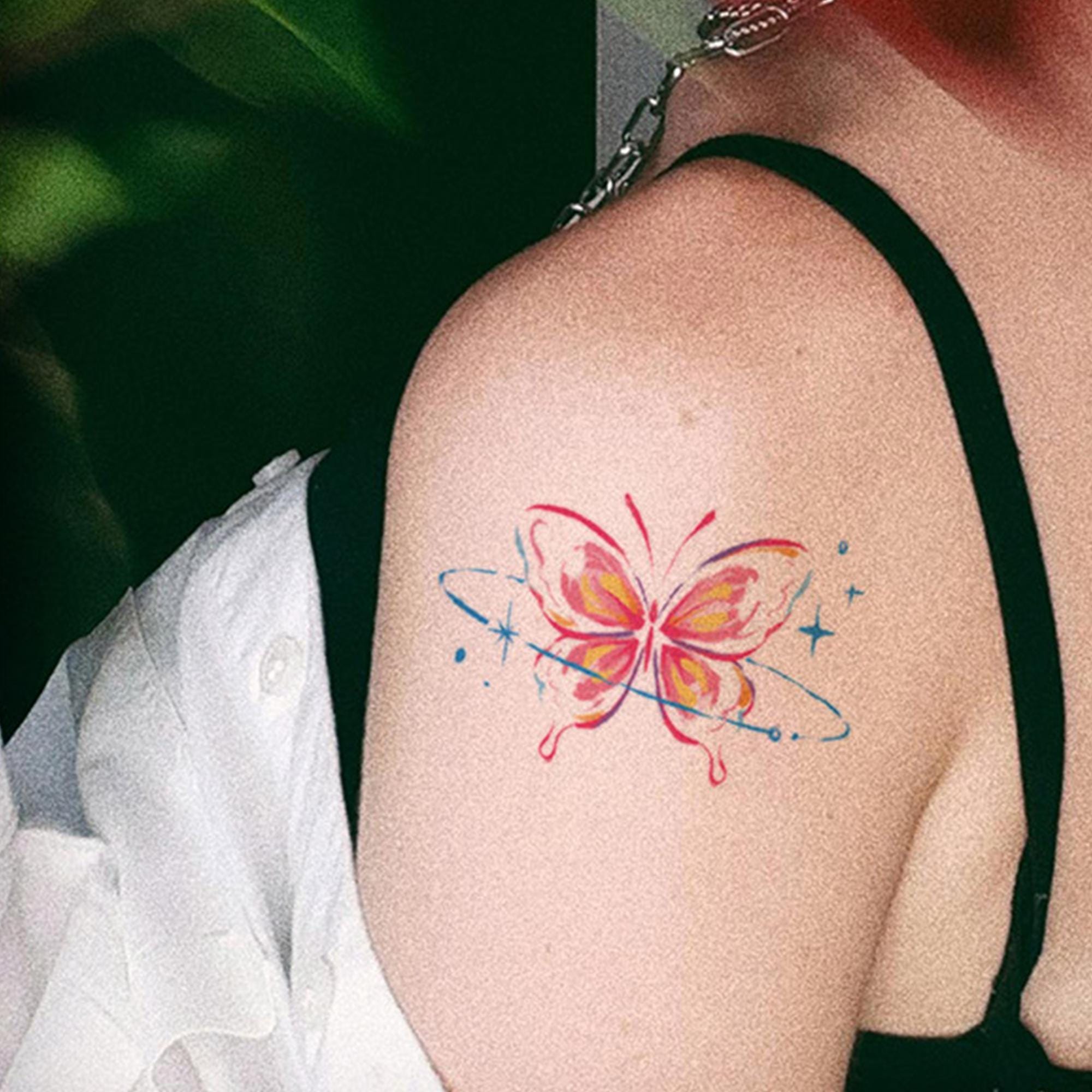 Butterfly Wing Face Tattoo Stickers - Temporary \u0026 Waterproof, image size:2000x2000