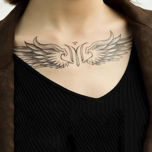 2Pcs  Wings Chest Semi-permanent Tattoo | Back Sleeve Tattoo  | Temporary Tattoo ink | Tattoo Sticker | 70mm×200mm