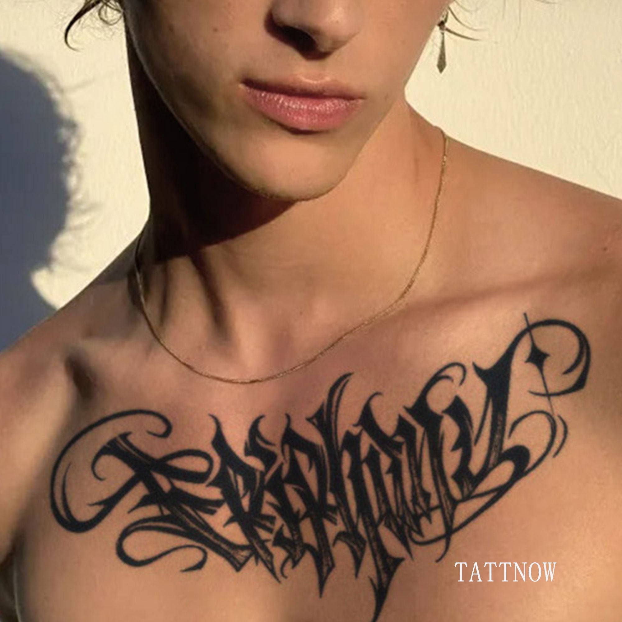 Premium Photo  A man with tattoos on his chest and the words  the do  on  his chest