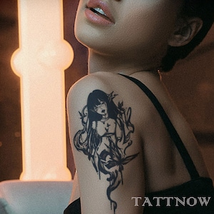 Different Pupils Semi-permanent Tattoo | Y2k Style | Black Temporary Tattoo | Tattoo Sticker Design