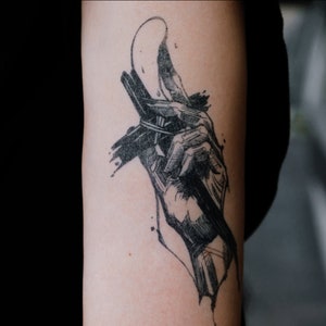 Hand of Hope Semi-permanent Tattoo | Crucifixion Temporary Tattoo ink | Tattoo Sticker
