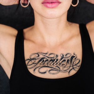 Fearless Word Semi-permanent Tattoo | Chest Temporary Tattoo | Sleeve Tattoo Print | Tattoo Sticker Design-A116