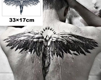 2Pcs Angel Wings Semi-permanent Tattoo | Back Sleeve Tattoo  | Temporary Tattoo ink | Tattoo Sticker | 330mm*170mm