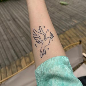 2Pcs Peace Dove Semi-permanent Tattoo |  Hand Chest Tattoo | Temporary Tattoo | 46mm×66mm