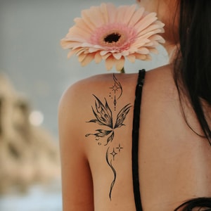 Butterfly Star Semi-permanent Tattoo | Butterfly Temporary Tattoo | Tattoo Sticker Design