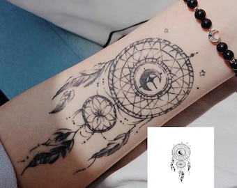 2Pcs Dreamcatcher Semi-permanent Tattoo | Sleeve Tattoo ink | Tattoo Sticker | 80mm×160mm