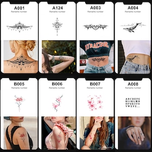 2Pcs Flower Semi-permanent Tattoo | Floral Half Sleeve Temporary Tattoo | 100×210mm image 5