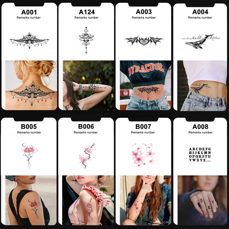 2Pcs Flower Semi-permanent Tattoo | Floral Half Sleeve Temporary Tattoo | 100×210mm image 5
