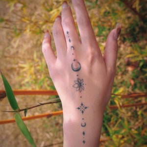 Star Wishes Semi-permanent Tattoo (set of two)| Realistic Tiny Temporary Tattoo | Fake Tattoo Sticker Design