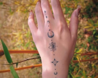 Star Wishes Semi-permanent Tattoo (set of two)| Realistic Tiny Temporary Tattoo | Fake Tattoo Sticker Design