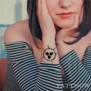 2Pcs Spell Seal Cartoon Temporary Tattoo | Cute Cartoon Tattoo Sticker | Tattoo Design | 8.5cm×3.3cm | 3.3×1.3inch
