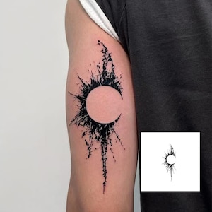 2Pcs Moon Semi-permanent Tattoo | Sleeve Tattoo ink | Tattoo Sticker | 80mm×180mm