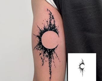 2Pcs Moon Semi-permanent Tattoo | Sleeve Tattoo ink | Tattoo Sticker | 80mm×180mm
