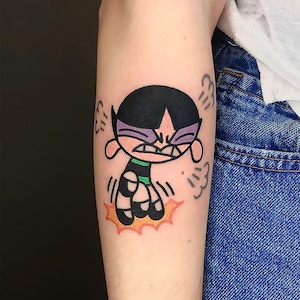 Tatuaje temporal de dibujos animados japoneses Kawai (juego de 32), lindo tatuaje temporal, tatuaje falso