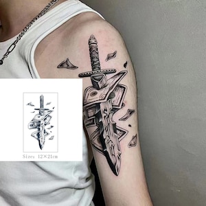 2Stk Dolche Semi-Permanent Tattoo | Halbes Ärmel Tattoo | Tattoo Farbe | Tattoo Aufkleber 120mm*210mm
