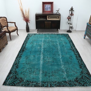 Rugs 6x9, Navy Blue Rug, Turkish Rug 6x9, Decorative Rug 6x9, Turkish Oriental Rug, Vintage Rug 6x9, Area Rug 6x9, Rugs For Livingroom