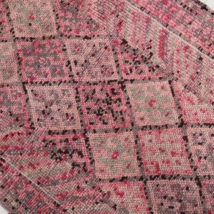 3x13 Pink Runner Rug, Boho Rug, 3x13 Turkish Runner, 3x13 Vintage Runner, Neutral Rug, Soft Rug, Wool Rug, Herki Rug, 3x13 Oushak Runner
