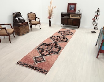 3x11 Red Oushak Runner | Hallway Runner | Vintage Runner | Wool Runner | Hallway Runner Rug | Vintage Runner Rug | Red Runner Rug