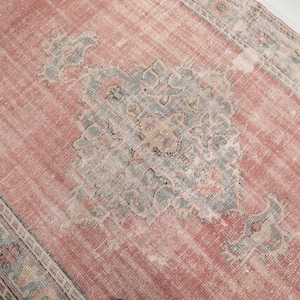 6x9 Red Beige Vintage Rug, Handmade Wool Rug, 6x9 Beige Oushak Rug, Home Decor, Neutral Rug, Living Room Rug, Bedroom Rug, Kids Rug, Gift