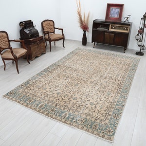Living Room Rug, 6x10 Rug, 6x10 Turkish Rug, 6x10 Vintage Rug, Handmade Rug, 6x10 Area Rug,6x10 Oushak Rug,Natural Rug,Bohemian Rug,Rug,6x10