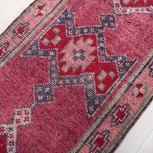3x11 Turkish Red Runner, Herki Hallway Rug, 3x11 Vintage Runner, Boho Runner, Corridor Rug, Oushak Runner, Entryway Runner, Long Home Decor