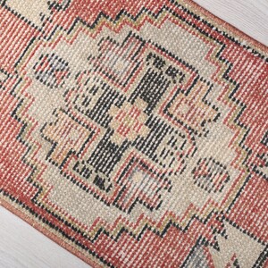 1x3 Rug, Door Mat Rug, Vintage Rug, Turkish Rug 1x3, Wool Rug, Door Mat, Handmade Rug, Oushak Door Mat, 1x3 Bathroom Rug,1x3 Entry Carper