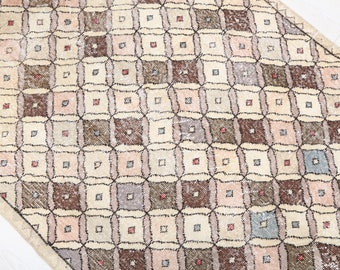 100x200 Teppich, Oushak Teppich, Moderner Teppich, Vintage Teppich 100x200, Türkischer Teppich, Anatolischer Teppich 100x200, Wollteppich, Küchenteppich
