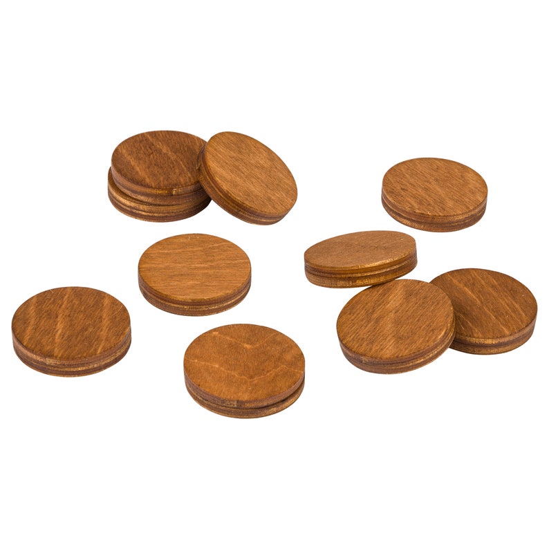 Wooden Refrigerator Magnets, Decorative Magnets, Office Magnets, Round Fridge Magnets. Brown Medium Size image 3