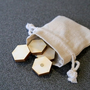 Kühlschrankmagnete Büromagnete, Hexagon Kühlschrankmagnete, natürliche und umweltfreundliche Holzmagnete. Braun kleine Größe Bild 5