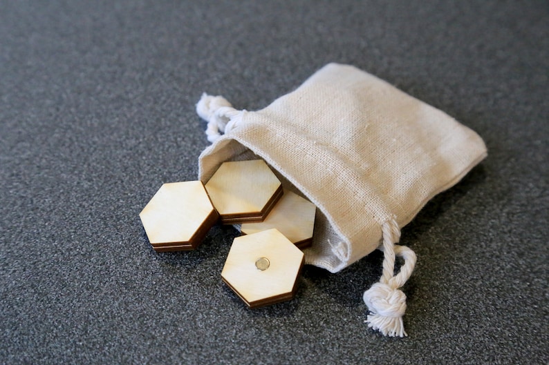 Kühlschrankmagnete Büromagnete, Hexagon Kühlschrankmagnete, natürliche und umweltfreundliche Holzmagnete. Braun kleine Größe Bild 5